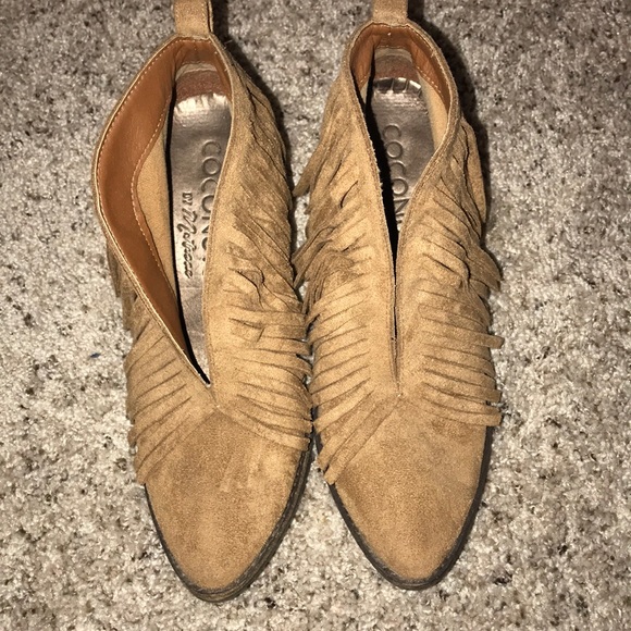 Tan Fringe booties - Picture 1 of 5